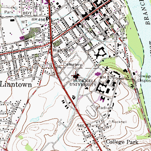 Topographic Map of Davis Gymnasium, PA