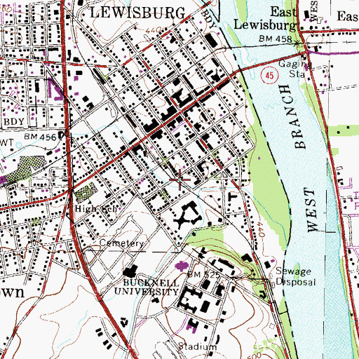 Topographic Map of Fremont House, PA