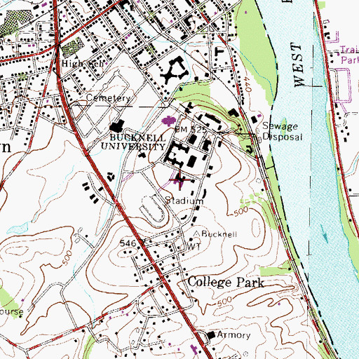 Topographic Map of James S Swartz Hall, PA