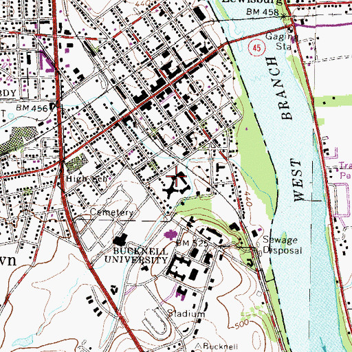 Topographic Map of Larison Hall, PA