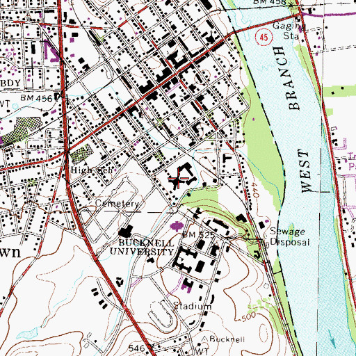 Topographic Map of Lee N and Grace Q Vedder Hall, PA