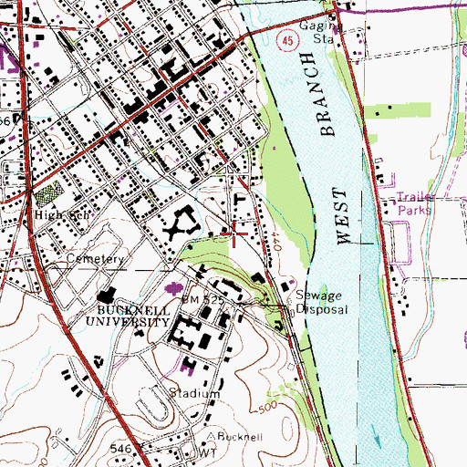 Topographic Map of Lowry House, PA