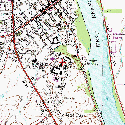 Topographic Map of O'Leary Center, PA