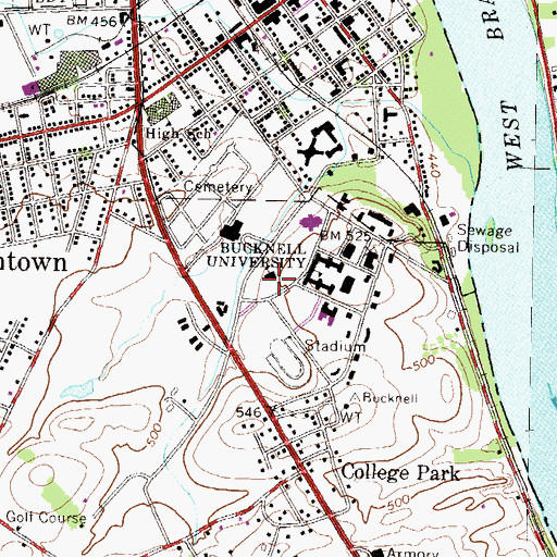 Topographic Map of Rooke Chapel, PA