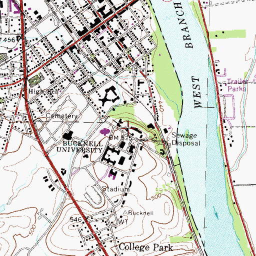 Topographic Map of Rush H Kress Hall, PA