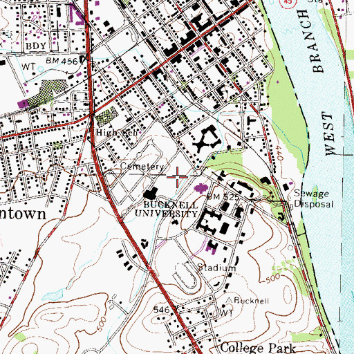 Topographic Map of Sojka Pavilion, PA