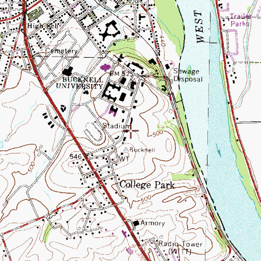 Topographic Map of Tau Kappa Epsilon, PA
