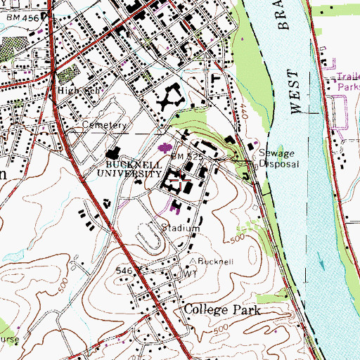 Topographic Map of Vaughan Literature Building, PA