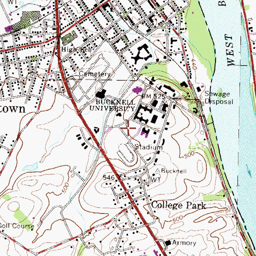 Topographic Map of Weis Center, PA