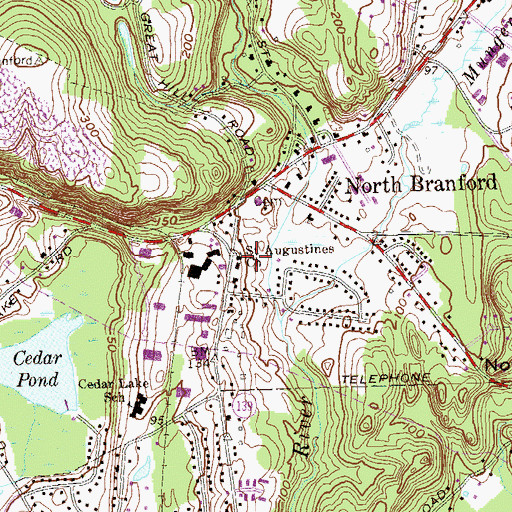 Topographic Map of Saint Augustines Church, CT