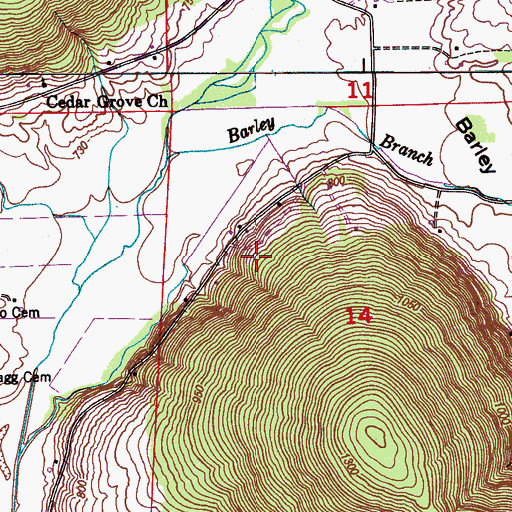 Topographic Map of Norris Cemetery, AL