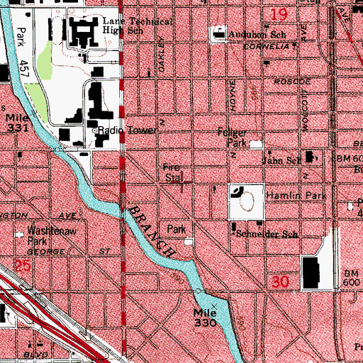 Topographic Map of Chicago Engine Company 56, IL