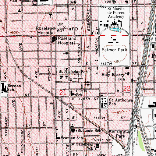 Topographic Map of Chicago Engine Company 62, IL