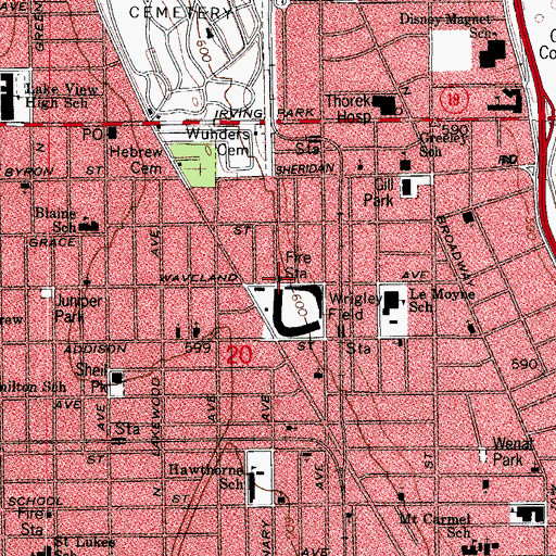 Topographic Map of Chicago Engine Company 78, IL