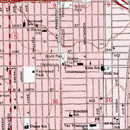 Topographic Map of Chicago Engine Company 93, IL