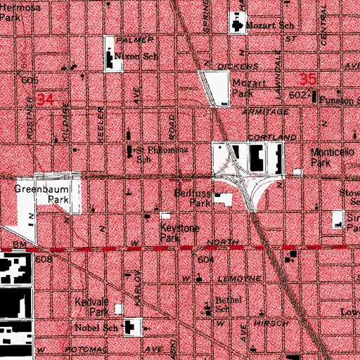 Topographic Map of Chicago Engine Company 76, IL