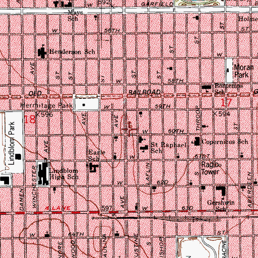 Topographic Map of Chicago Engine Company 116, IL