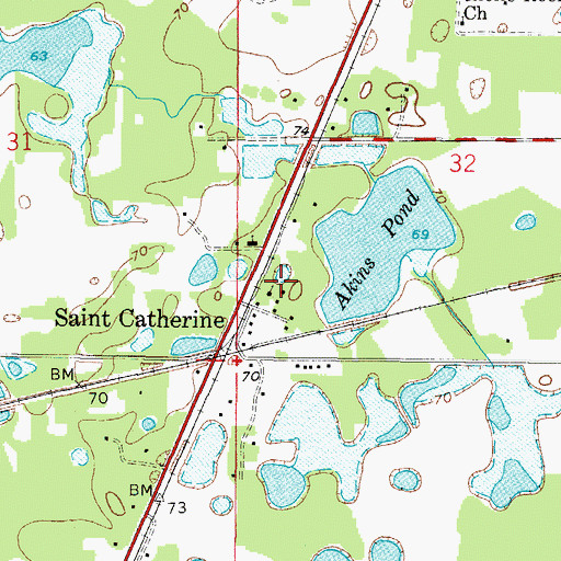 Topographic Map of Saint Catherine United Methodist Church, FL