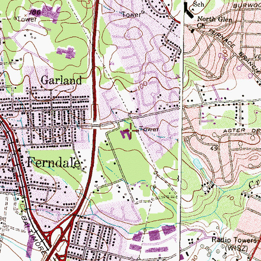 Topographic Map of George Cromwell Elementary School, MD