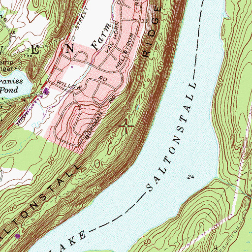 Topographic Map of Saltonstall Ridge, CT