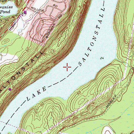 Topographic Map of Lake Saltonstall, CT