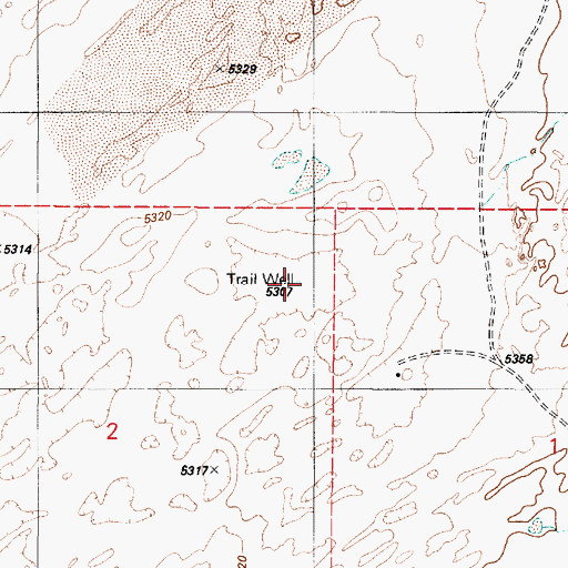 Topographic Map of Trail Well, AZ