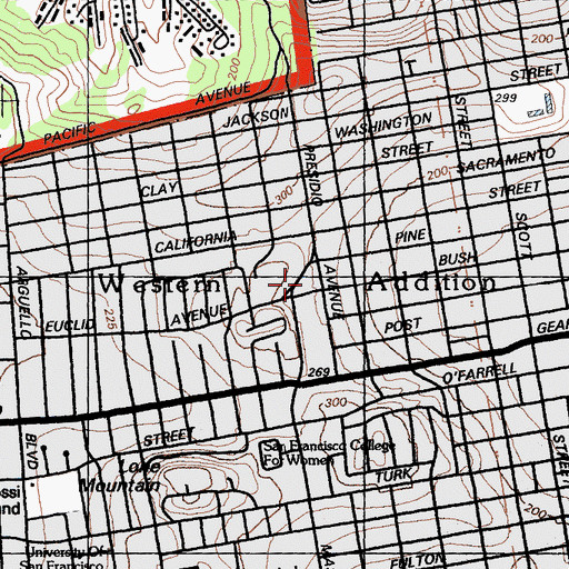 Topographic Map of San Francisco Fire Department Station 10, CA