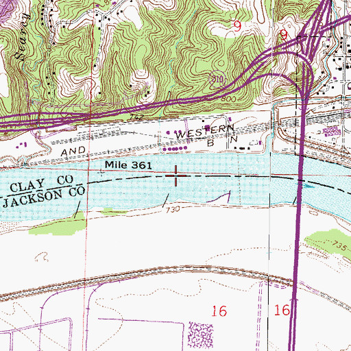 Topographic Map of Randolph Bend, MO