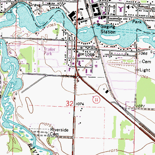 Topographic Map of Warroad Baptist Church, MN