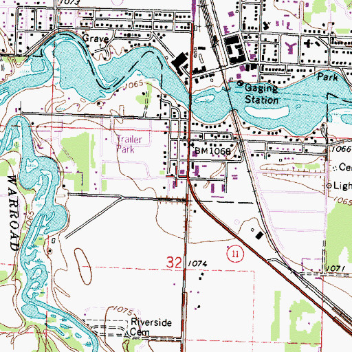 Topographic Map of Woodland Bible Church, MN