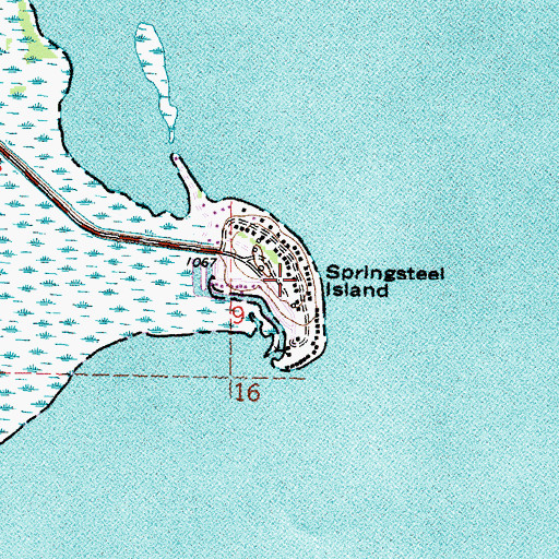 Topographic Map of Springsteel Resort, MN
