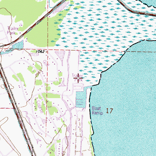 Topographic Map of Warroad Estates RV Park, MN