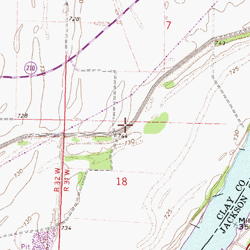 Topographic Map of Birmingham Levee Unit, MO