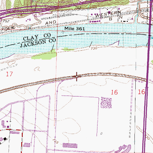 Topographic Map of East Bottoms Levee Unit, MO