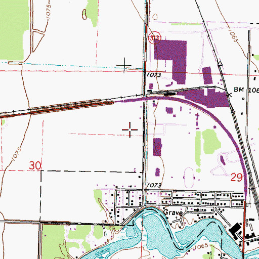 Topographic Map of Warroad Police Department, MN