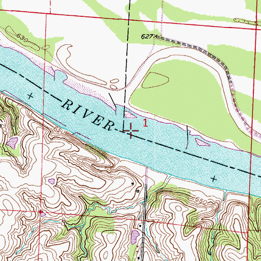 Topographic Map of Bushwhacker Bend, MO
