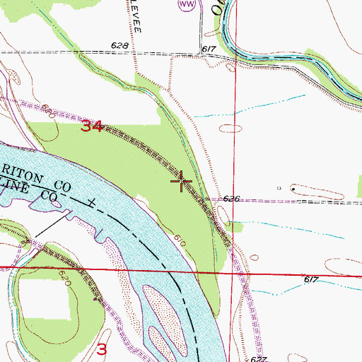 Topographic Map of Chariton River Main Stem Levee, MO