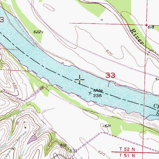 Topographic Map of Gilliam Bend, MO