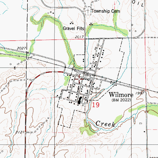 Topographic Map of Comanche Fire Department - Wilmore Fire House, KS