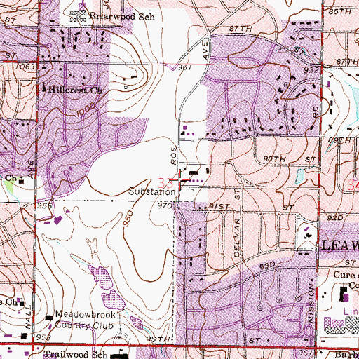 Topographic Map of Consolidated Fire District 2 Station 3, KS