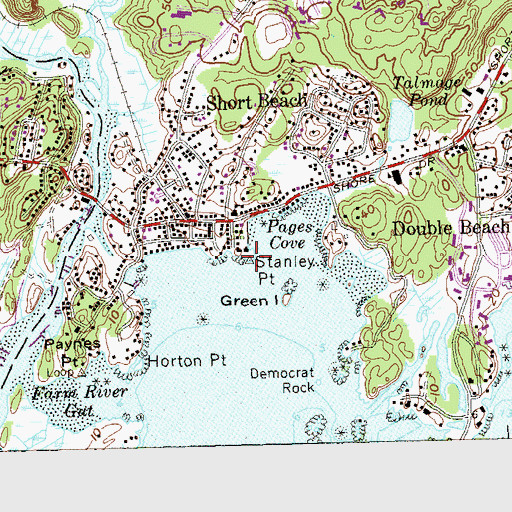 Topographic Map of Stanley Point, CT
