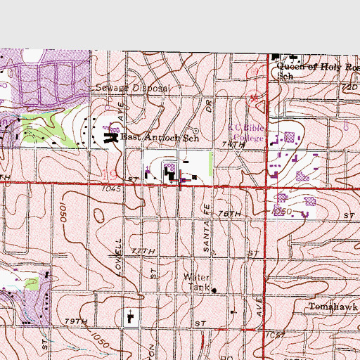 Topographic Map of Overland Park Fire Department Station 1, KS