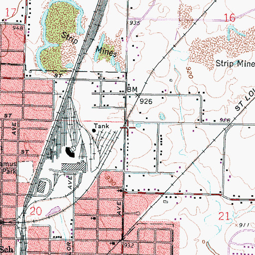 Topographic Map of Pittsburg Fire Department Station 2, KS