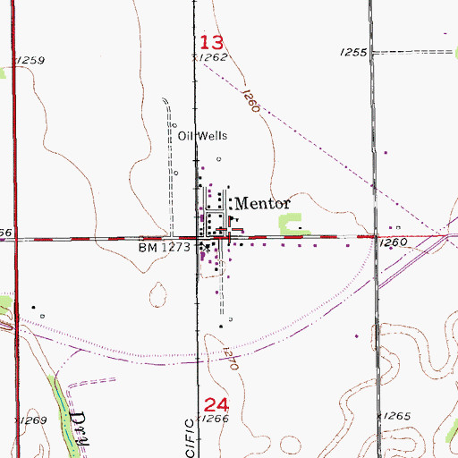 Topographic Map of Saline County Fire District 2 - Mentor Station, KS