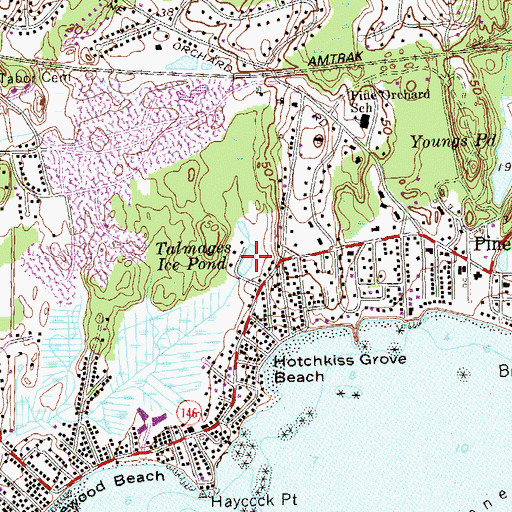 Topographic Map of Talmages Ice Pond, CT