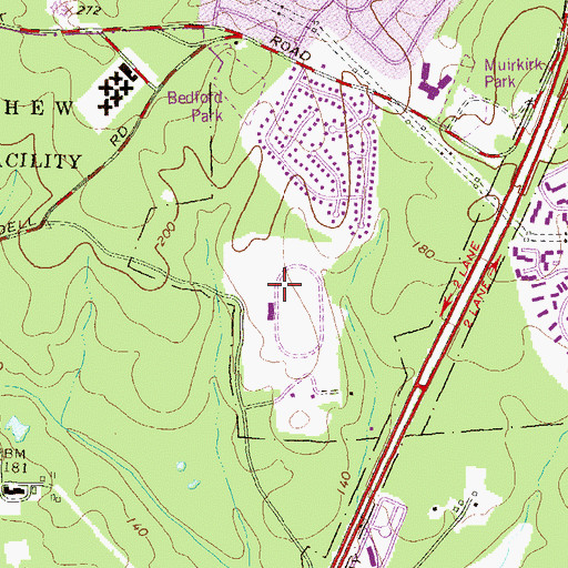 Topographic Map of Benjamin Franklin Hall, MD