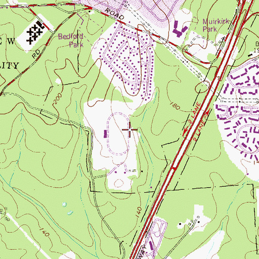 Topographic Map of John G and Beverly A Puente Library, MD