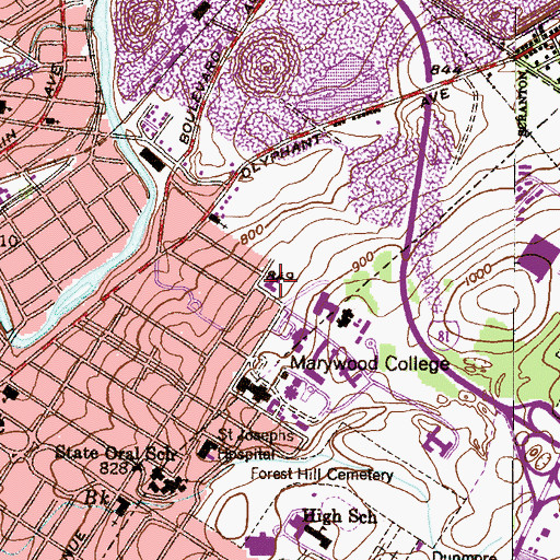 Topographic Map of School of Continuing Education, PA