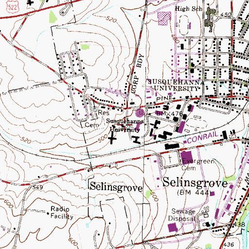Topographic Map of Scholar's House, PA