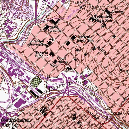 Topographic Map of Jerrett House, PA